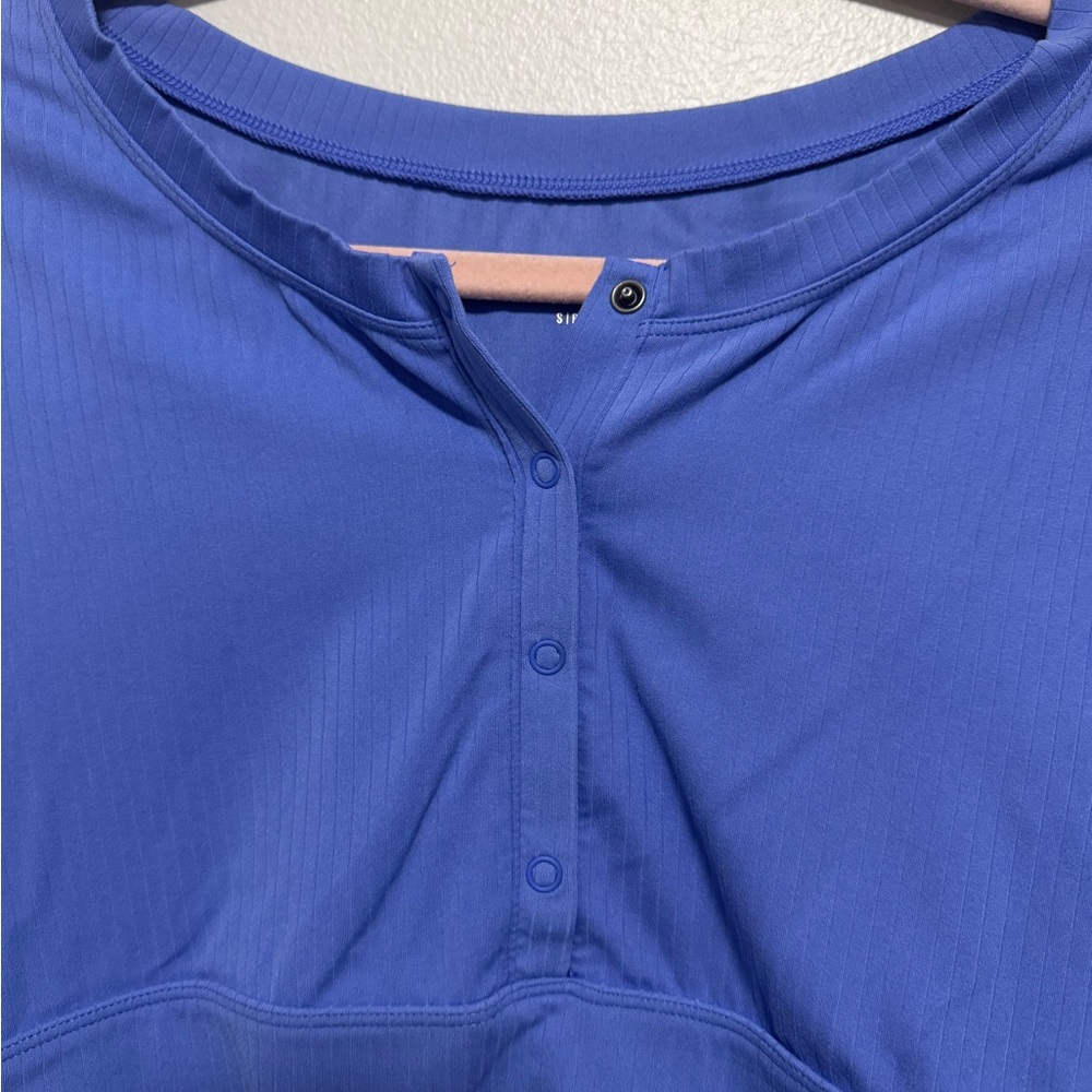 OFFLINE By Aerie Real Me Henley Crop Tee In Baja Blue - Picture 6 of 11